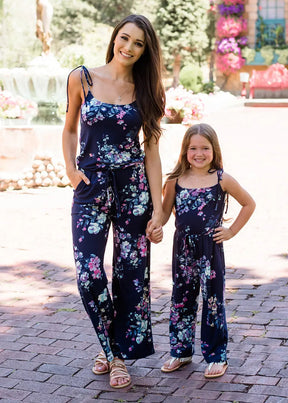 Conjunto Floral Azul Mãe e Filha