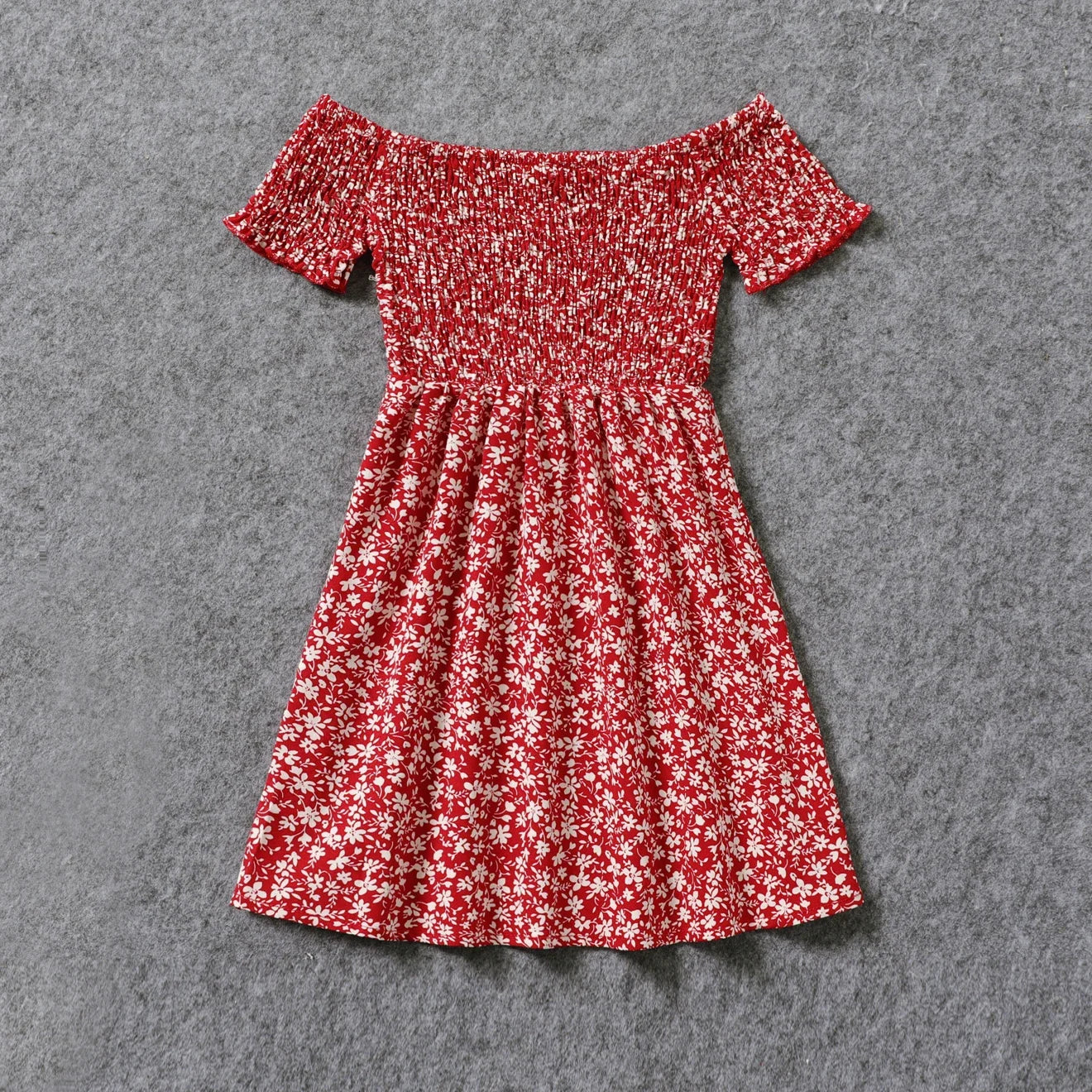 Vestido Vermelho Floral Mãe e Filha