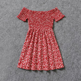 Vestido Vermelho Floral Mãe e Filha