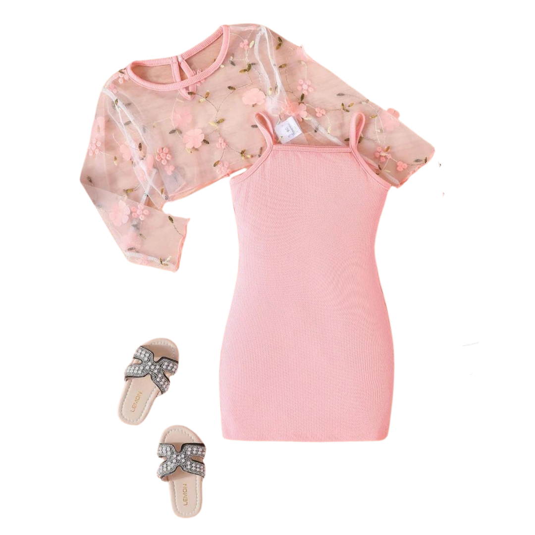 Conjunto Vestido e Blusa Top Kids