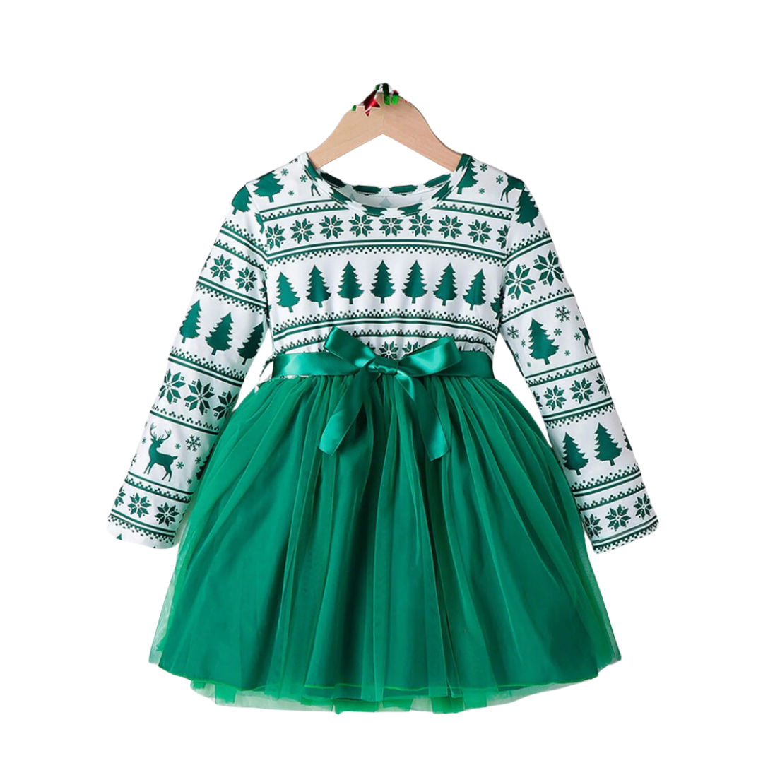 Vestido Manga Comprida Christimas Infantil