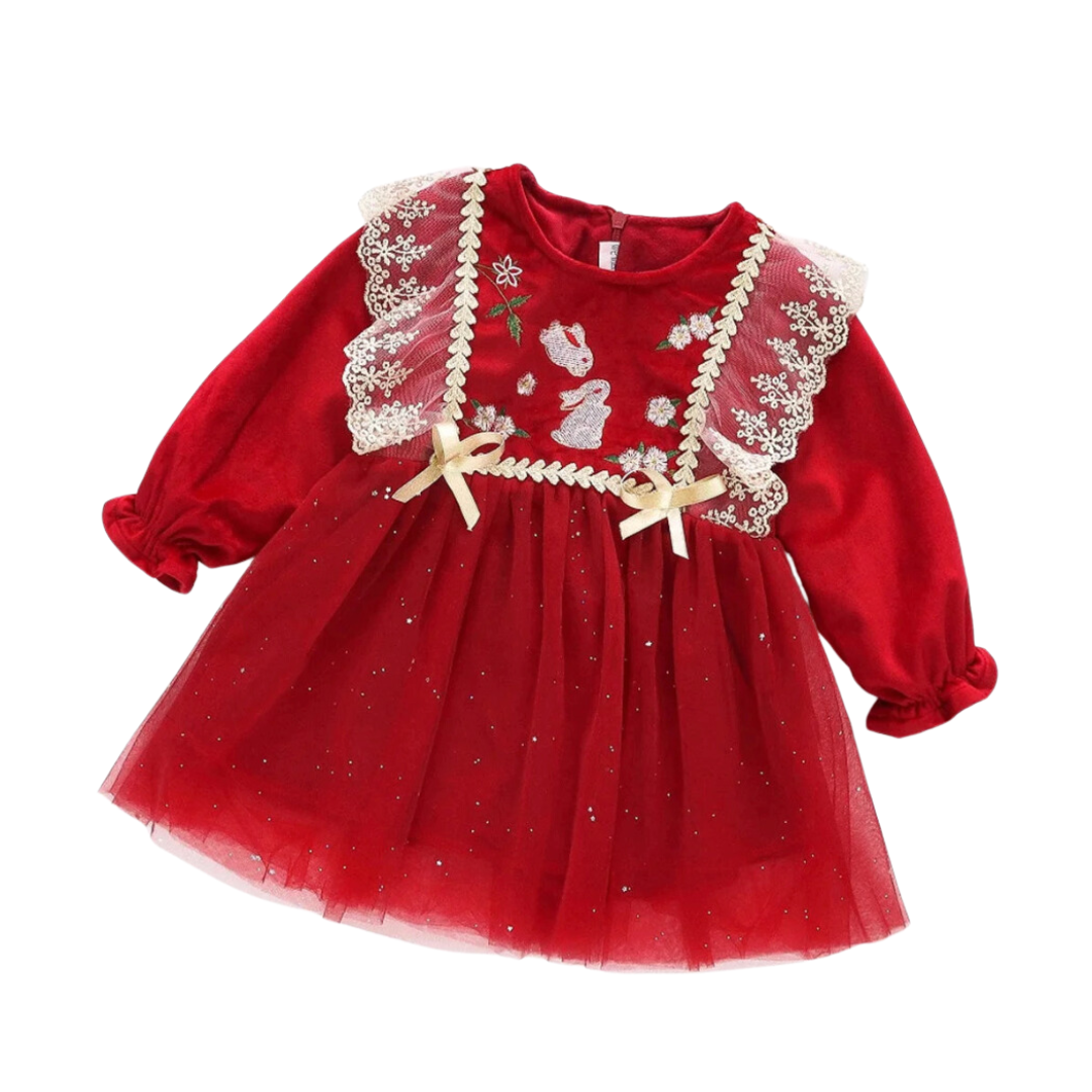 Vestido de Veludo Christimas Baby