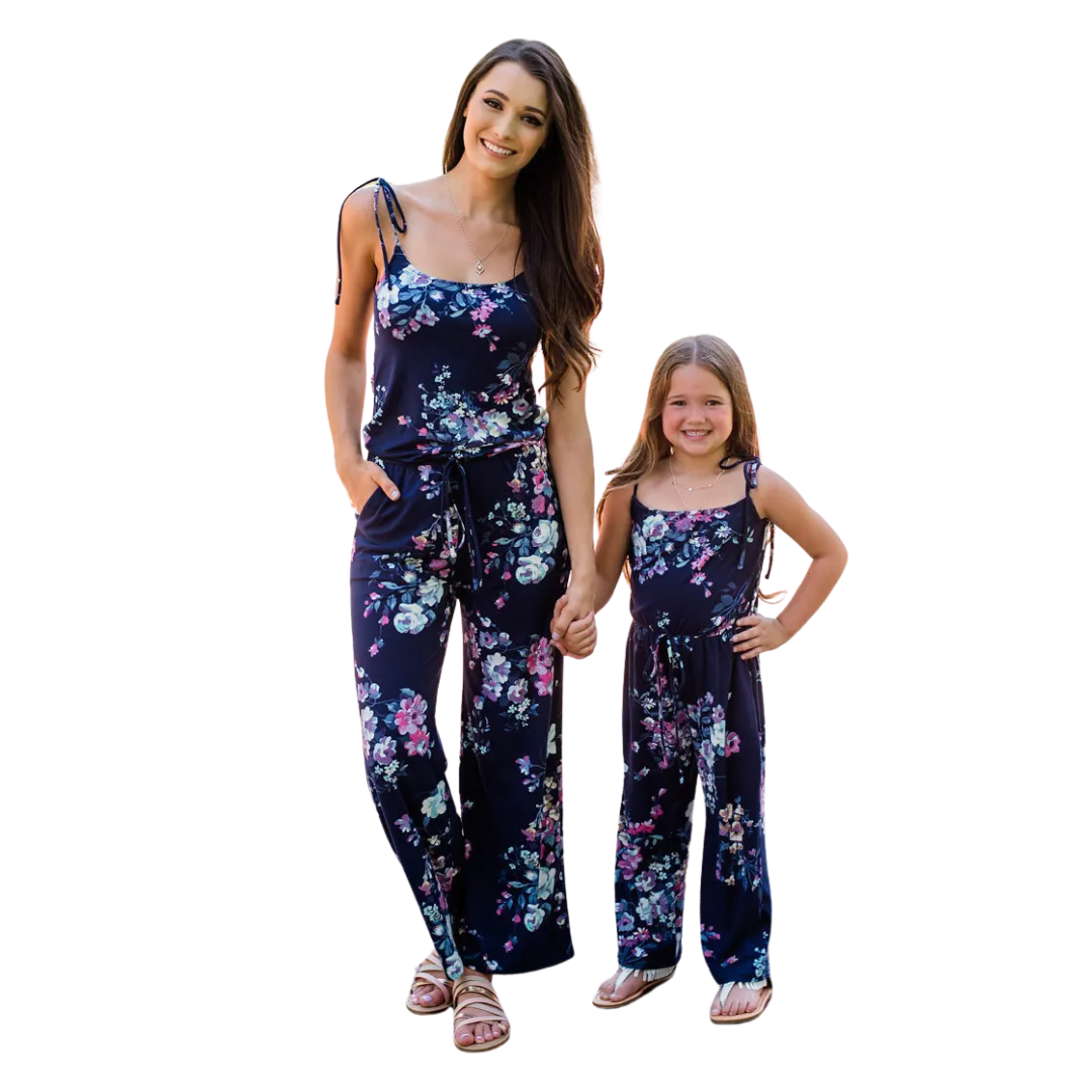 Conjunto Floral Azul Mãe e Filha