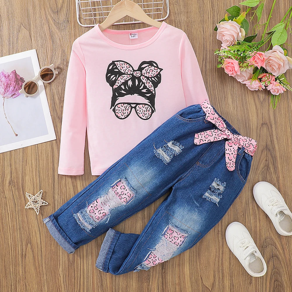 Conjunto Camisa Longa e Calça Jeans Patty