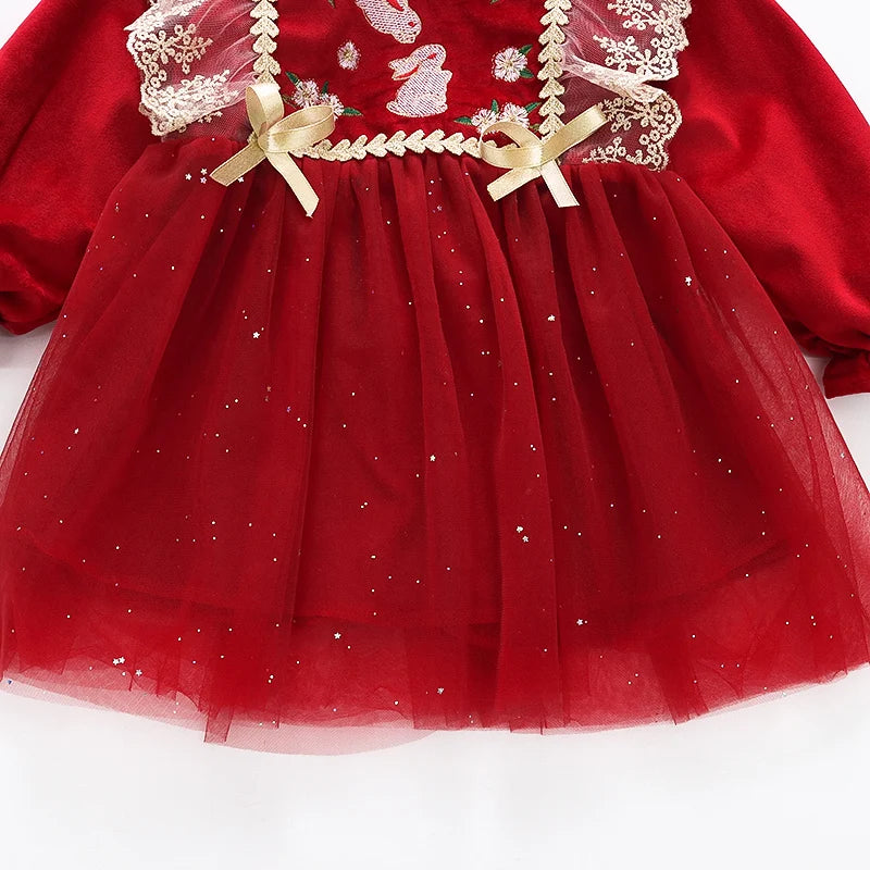 Vestido de Veludo Christimas Baby