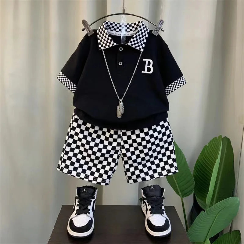 Conjunto Camiseta e Shorts Quadriculo Boy Kids