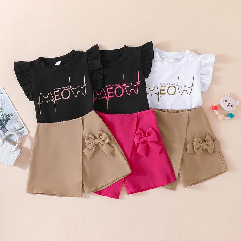 Conjunto Camiseta e Shorts Baby Meow