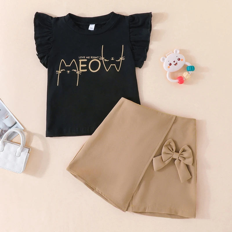 Conjunto Camiseta e Shorts Baby Meow