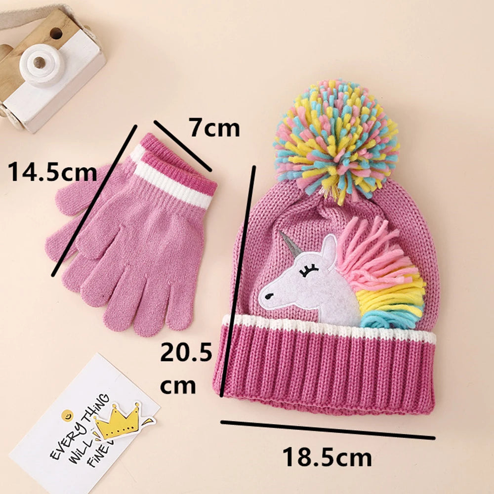 Conjunto Touca e Luva Unicornio